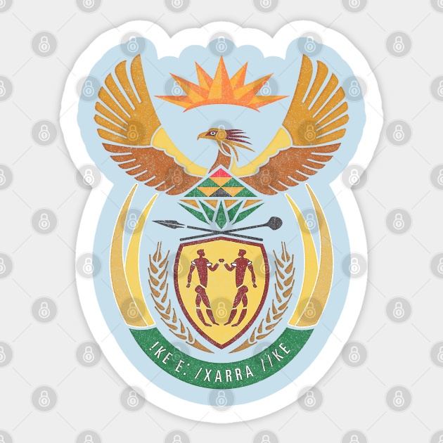 Faded-Style Coat Of Arms / South Africa - South Africa - Sticker | TeePublic